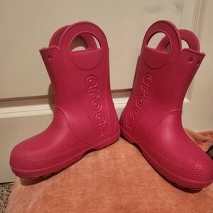 CROCS Kids Fuchsia Rain Boots